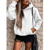 imageSHEWIN Womens Casual Hoodies Long Sleeve Solid Lightweight Pullover Tops Loose Sweatshirt with Pocket1 White