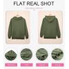 imageSHEWIN Womens Casual Hoodies Long Sleeve Solid Lightweight Pullover Tops Loose Sweatshirt with Pocket2 Army Green