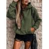 imageSHEWIN Womens Casual Hoodies Long Sleeve Solid Lightweight Pullover Tops Loose Sweatshirt with Pocket2 Army Green