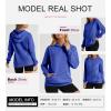imageSHEWIN Womens Casual Hoodies Long Sleeve Solid Lightweight Pullover Tops Loose Sweatshirt with Pocket2 Blue