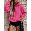 imageSHEWIN Womens Casual Hoodies Long Sleeve Solid Lightweight Pullover Tops Loose Sweatshirt with Pocket2 Rose