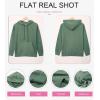 imageSHEWIN Womens Casual Hoodies Long Sleeve Solid Lightweight Pullover Tops Loose Sweatshirt with PocketA Green