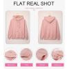 imageSHEWIN Womens Casual Hoodies Long Sleeve Solid Lightweight Pullover Tops Loose Sweatshirt with PocketA Pink