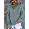 imageSHEWIN Womens Casual Hoodies Long Sleeve Solid Lightweight Pullover Tops Loose Sweatshirt with PocketD Lake Blue