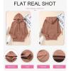 imageSHEWIN Womens Casual Hoodies Long Sleeve Solid Lightweight Pullover Tops Loose Sweatshirt with PocketD Red Brown