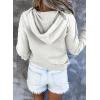imageSHEWIN Womens Casual Hoodies Long Sleeve Solid Lightweight Pullover Tops Loose Sweatshirt with PocketD White Grey