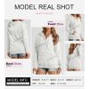 imageSHEWIN Womens Casual Hoodies Long Sleeve Solid Lightweight Pullover Tops Loose Sweatshirt with PocketD White Grey