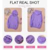 imageSHEWIN Womens Casual Hoodies Long Sleeve Solid Lightweight Pullover Tops Loose Sweatshirt with PocketPurple