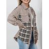 imageSHEWIN Womens Oversized Denim Jacket Casual Long Sleeve Button Down Plaid Shacket Boyfriend Jean Jacket With PocketsLight Grey