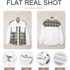 imageSHEWIN Womens Oversized Denim Jacket Casual Long Sleeve Button Down Plaid Shacket Boyfriend Jean Jacket With PocketsWhite