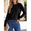 imageSHEWIN Womens Sweaters 2024 Casual Crewneck Long Sleeve Lightweight Knit Pullover Sweater Tops Fall ClothesBlack