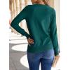 imageSHEWIN Womens Sweaters 2024 Casual Crewneck Long Sleeve Lightweight Knit Pullover Sweater Tops Fall ClothesGreen