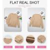 imageSHEWIN Womens Sweaters 2024 Casual Crewneck Long Sleeve Lightweight Knit Pullover Sweater Tops Fall ClothesKhaki