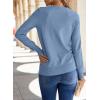 imageSHEWIN Womens Sweaters 2024 Casual Crewneck Long Sleeve Lightweight Knit Pullover Sweater Tops Fall ClothesLight Blue