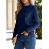 imageSHEWIN Womens Sweaters 2024 Casual Crewneck Long Sleeve Lightweight Knit Pullover Sweater Tops Fall ClothesNavy Blue