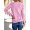 imageSHEWIN Womens Sweaters 2024 Casual Crewneck Long Sleeve Lightweight Knit Pullover Sweater Tops Fall ClothesPink