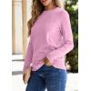 imageSHEWIN Womens Sweaters 2024 Casual Crewneck Long Sleeve Lightweight Knit Pullover Sweater Tops Fall ClothesPink