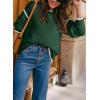 imageSHEWIN Womens Sweaters Crewneck Long Sleeve Knit Pullover Sweater Casual Fall Tops for Women 2024Blackish Green