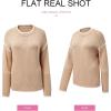 imageSHEWIN Womens Sweaters Crewneck Long Sleeve Knit Pullover Sweater Casual Fall Tops for Women 2024Pale Khaki