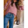 imageSHEWIN Womens Sweaters Crewneck Long Sleeve Knit Pullover Sweater Casual Fall Tops for Women 2024Rose Tan