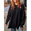 imageSHEWIN Womens Sweatshirt Casual Long Sleeve Crewneck Lightweight Pullover Tops Loose SweatshirtsB Black
