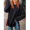 imageSHEWIN Womens Sweatshirt Casual Long Sleeve Crewneck Lightweight Pullover Tops Loose SweatshirtsB Black