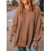 imageSHEWIN Womens Sweatshirt Casual Long Sleeve Crewneck Lightweight Pullover Tops Loose SweatshirtsB Brown