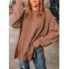 imageSHEWIN Womens Sweatshirt Casual Long Sleeve Crewneck Lightweight Pullover Tops Loose SweatshirtsB Brown