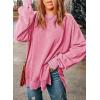 imageSHEWIN Womens Sweatshirt Casual Long Sleeve Crewneck Lightweight Pullover Tops Loose SweatshirtsB Pink