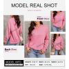 imageSHEWIN Womens Sweatshirt Casual Long Sleeve Crewneck Lightweight Pullover Tops Loose SweatshirtsB Pink