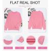 imageSHEWIN Womens Sweatshirt Casual Long Sleeve Crewneck Lightweight Pullover Tops Loose SweatshirtsB Pink