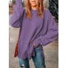 imageSHEWIN Womens Sweatshirt Casual Long Sleeve Crewneck Lightweight Pullover Tops Loose SweatshirtsB Purple