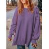 imageSHEWIN Womens Sweatshirt Casual Long Sleeve Crewneck Lightweight Pullover Tops Loose SweatshirtsB Purple