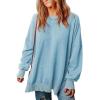 imageSHEWIN Womens Sweatshirt Casual Long Sleeve Crewneck Lightweight Pullover Tops Loose SweatshirtsB Sky Blue