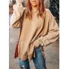 imageSHEWIN Womens Sweatshirt Casual Long Sleeve Crewneck Lightweight Pullover Tops Loose SweatshirtsC Khaki