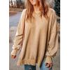 imageSHEWIN Womens Sweatshirt Casual Long Sleeve Crewneck Lightweight Pullover Tops Loose SweatshirtsC Khaki