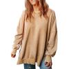 imageSHEWIN Womens Sweatshirt Casual Long Sleeve Crewneck Lightweight Pullover Tops Loose SweatshirtsC Khaki