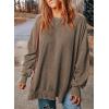 imageSHEWIN Womens Sweatshirt Casual Long Sleeve Crewneck Lightweight Pullover Tops Loose SweatshirtsD Coffee