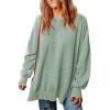 imageSHEWIN Womens Sweatshirt Casual Long Sleeve Crewneck Lightweight Pullover Tops Loose SweatshirtsD Light Green