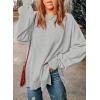 imageSHEWIN Womens Sweatshirt Casual Long Sleeve Crewneck Lightweight Pullover Tops Loose SweatshirtsD Light Grey