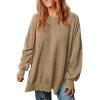 imageSHEWIN Womens Sweatshirt Casual Long Sleeve Crewneck Lightweight Pullover Tops Loose SweatshirtsD Light Khaki