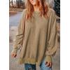 imageSHEWIN Womens Sweatshirt Casual Long Sleeve Crewneck Lightweight Pullover Tops Loose SweatshirtsD Light Khaki