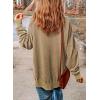 imageSHEWIN Womens Sweatshirt Casual Long Sleeve Crewneck Lightweight Pullover Tops Loose SweatshirtsD Light Khaki