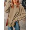 imageSHEWIN Womens Sweatshirt Casual Long Sleeve Crewneck Lightweight Pullover Tops Loose SweatshirtsD Light Khaki
