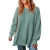 imageSHEWIN Womens Sweatshirt Casual Long Sleeve Crewneck Lightweight Pullover Tops Loose SweatshirtsD Mint Green