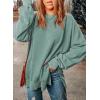 imageSHEWIN Womens Sweatshirt Casual Long Sleeve Crewneck Lightweight Pullover Tops Loose SweatshirtsD Mint Green