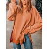 imageSHEWIN Womens Sweatshirt Casual Long Sleeve Crewneck Lightweight Pullover Tops Loose SweatshirtsD Orange