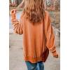 imageSHEWIN Womens Sweatshirt Casual Long Sleeve Crewneck Lightweight Pullover Tops Loose SweatshirtsD Orange
