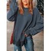 imageSHEWIN Womens Sweatshirt Casual Long Sleeve Crewneck Lightweight Pullover Tops Loose SweatshirtsD Real Teal