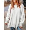imageSHEWIN Womens Sweatshirt Casual Long Sleeve Crewneck Lightweight Pullover Tops Loose SweatshirtsD White